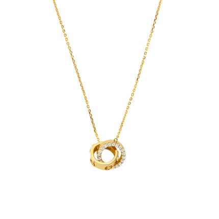 Michael Kors 14k GP Necklace SS Interlocking Necklace